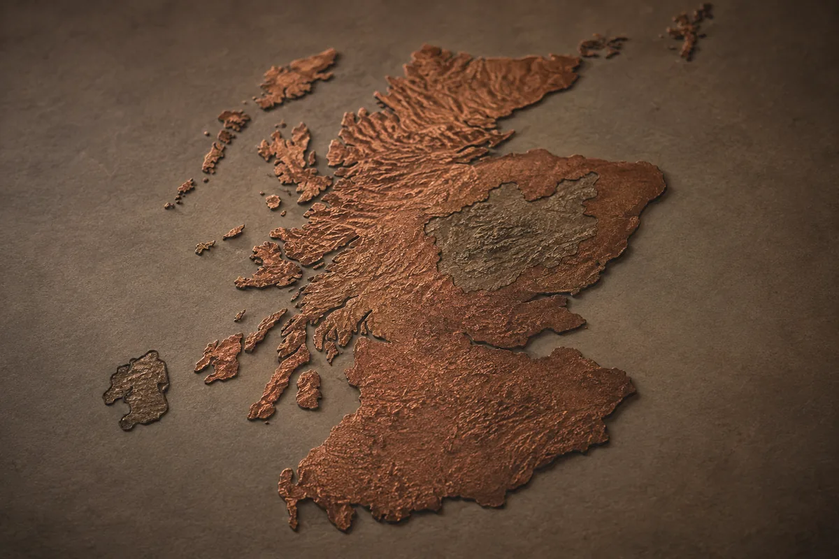 Schematic relationship showing Highland around Speyside, separate Islay, and other Scottish islands associated with Highland